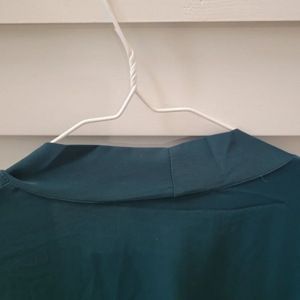 Birdy Grey Women's Kenny Ruffle‎ Belted Short Robe Emerald Green Size XL/2XL